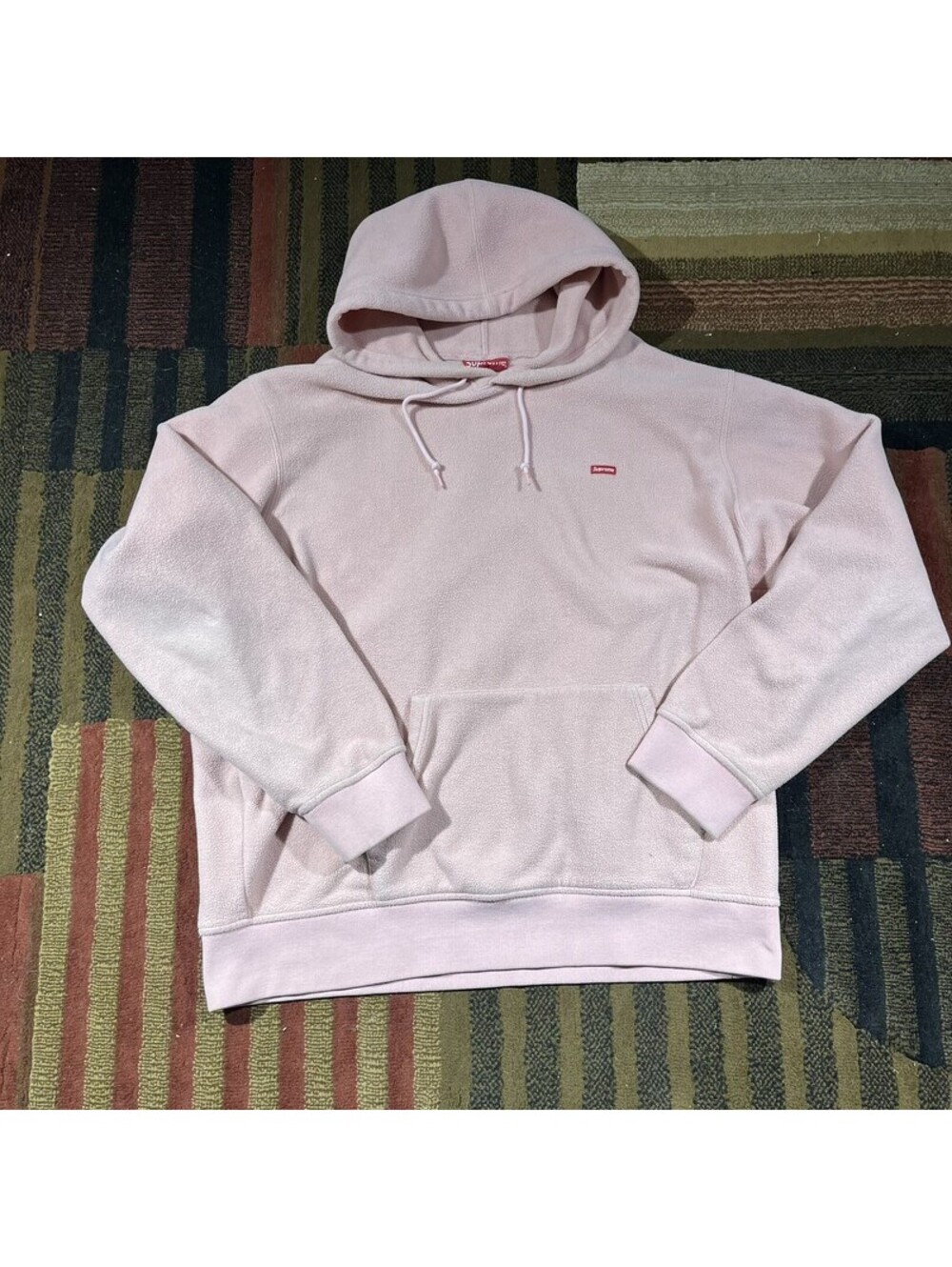 Supreme Small Box Logo Hoodie Mens Pink Red Fleece Pullover